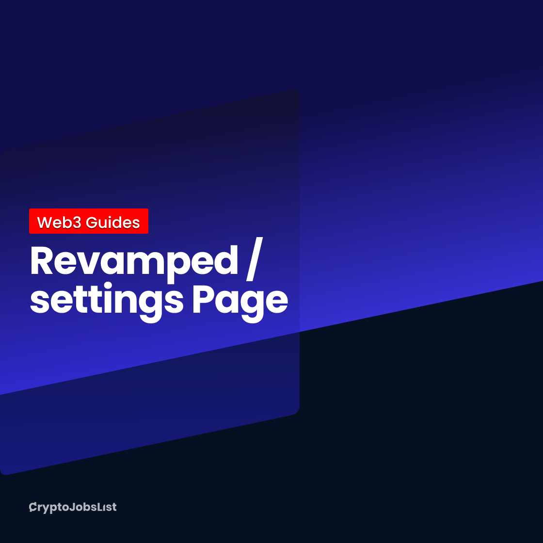 Revamped /settings Page