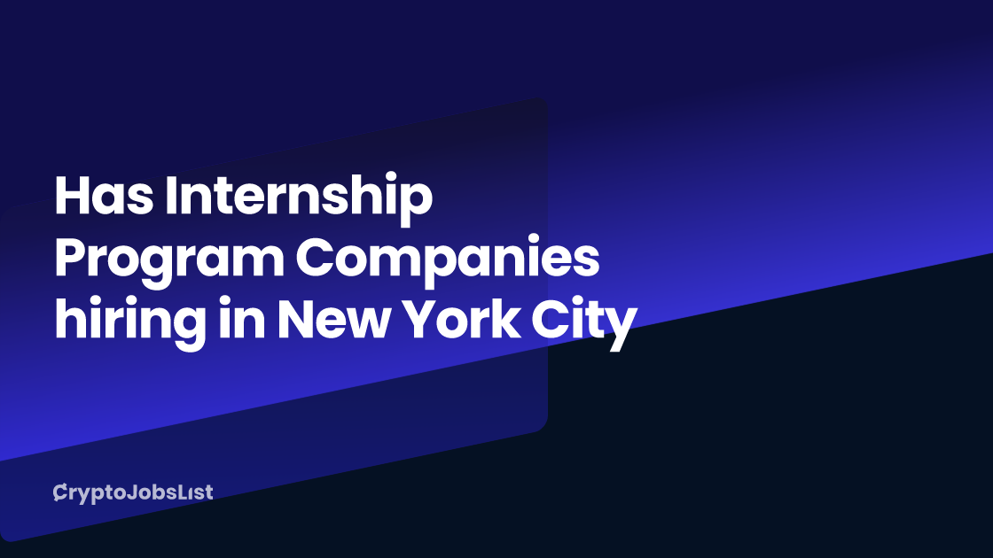 Has Internship Program Companies hiring in New York City