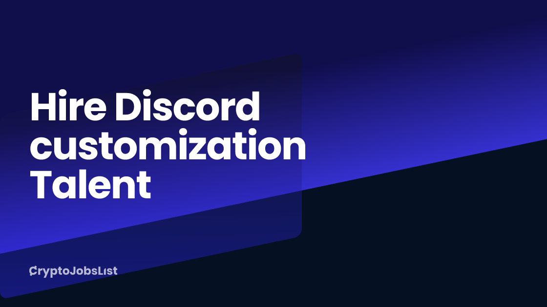Discord customization Talent For Hire . Find and hire Top