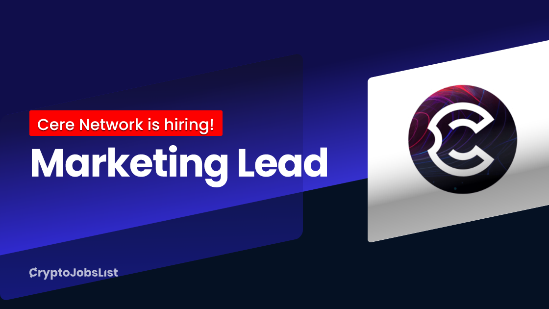 Cere Network is hiring Marketing Lead. Warsaw, Poland